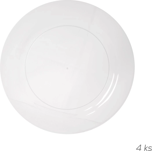 Assiette plate en polypropylène 23 cm transparente - 4 pièces
