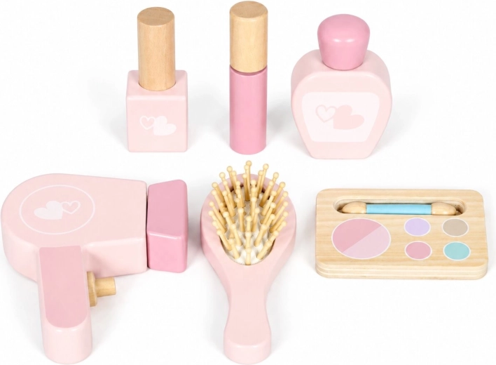 Krukje en zes houten accessoires