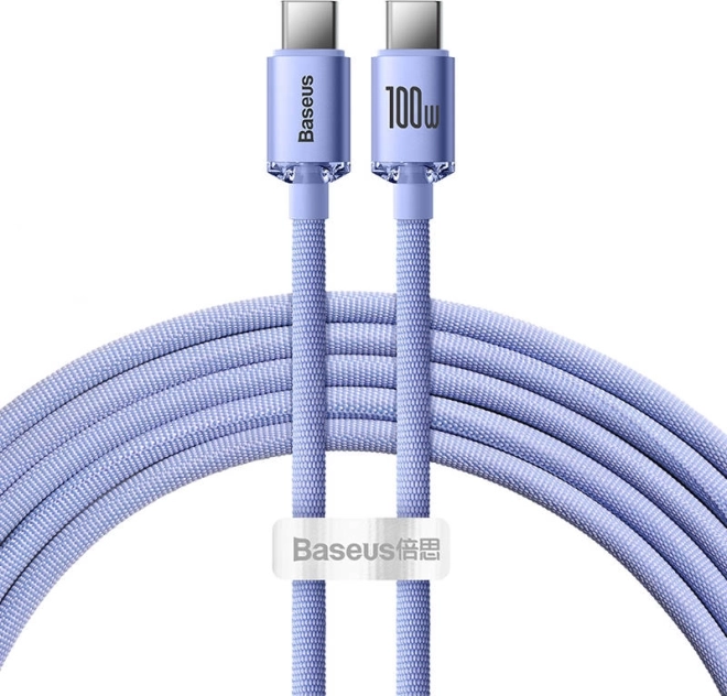 Baseus Crystal Shine USB‑C auf USB‑C Kabel 100 W, 2 m, lila