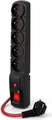 Überspannungsschutz-Steckdosenleiste Acar F5 Power 1,5 m, 5 Steckdosen, 16 A, schwarz