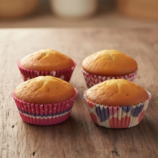 Paper Muffin Cups with Hearts, 100 pcs