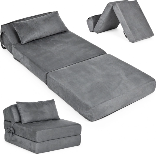Foldable foam chair and mattress 2-in-1 ModernHome 190 × 70 cm
