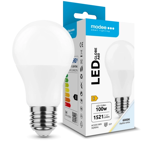LED-Glühlampe Globe A60 13,8 W E27 360° 6000 K 1521 lm
