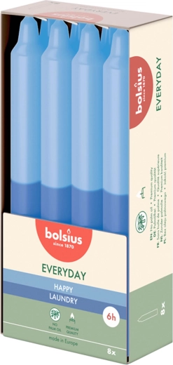 Bougies coniques parfumées Happy Laundry, 8 pièces