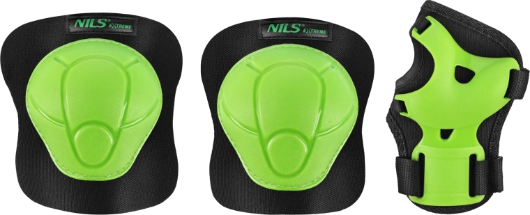 Set of protective gear for inline skates and skateboard NILS Extreme H210 green – XS
