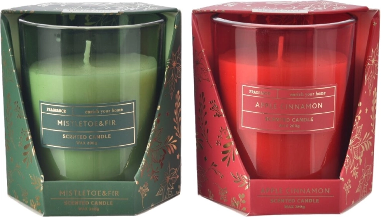 Bougie parfumée en verre au parfum de Noël 200 g