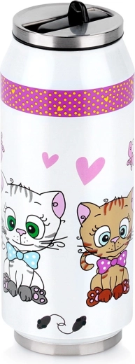 Thermosbeker in blikvorm met katten 400 ml