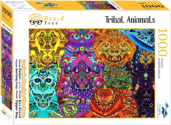 Puzzle BRAIN TREE Tribal Animals 1000 pieces