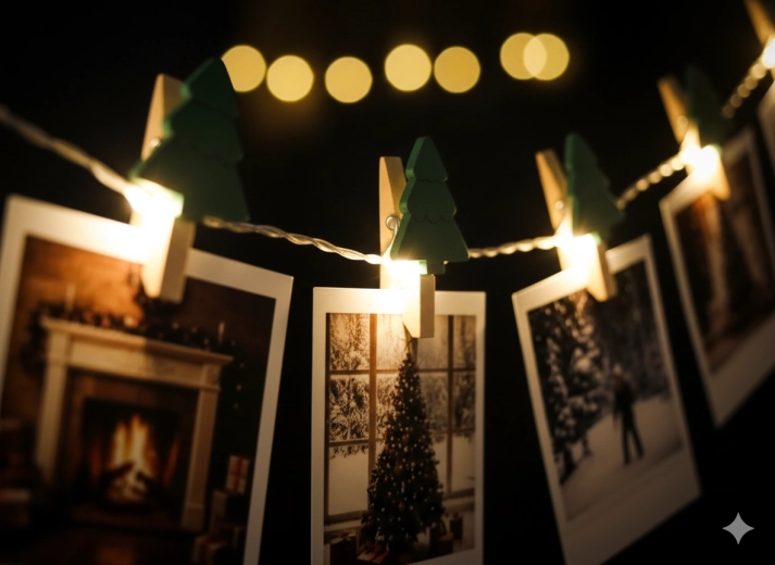 Galerie photo lumineuse avec LED chaudes