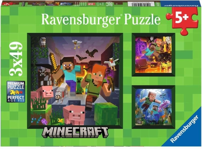 Puzzle Ravensburger Minecraft Biome 3x49 Stk.
