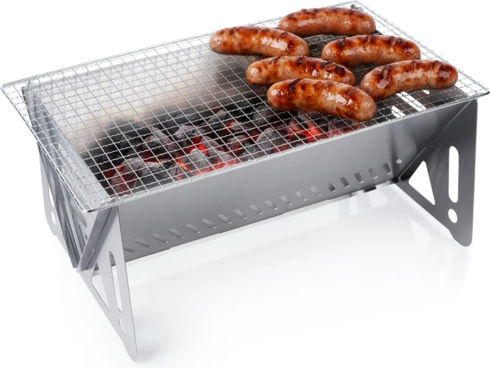 Gril pliable en acier inoxydable au charbon de bois Vilde 40 × 24 cm