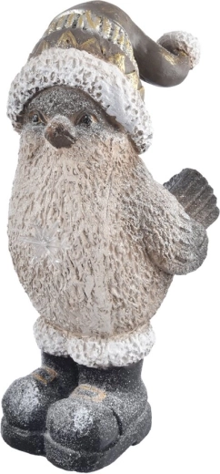 Keramischer Deko-Vogel mit LED-Beleuchtung, braun, 44 cm