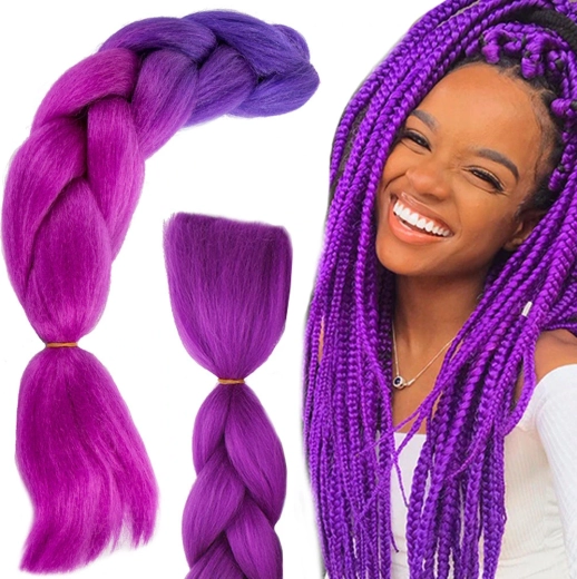 Tresse synthétique ombrée à tresser dans les cheveux – Violet