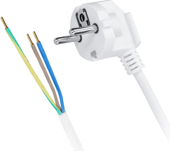 Solight flexo aansluitsnoer 3× 1 mm², wit, 2 m