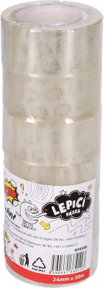 Transparante plakband 24 mm x 30 m - 6 stuks