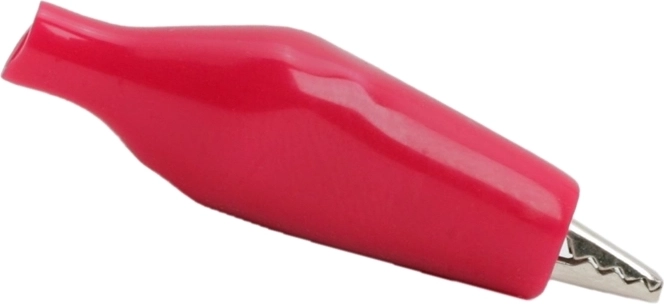 Mini crocodile clip with red PVC insulation