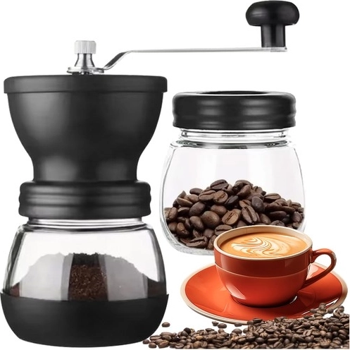 Handmatige koffie- en kruidenmolen met keramische maalstenen, 120 g