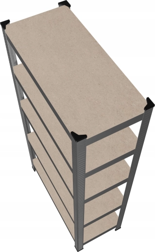 Five spacious MDF shelves