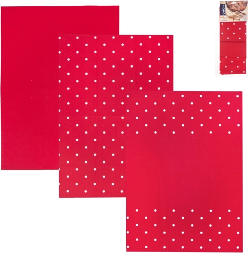 Cotton kitchen dish towels – polka dots, 3 pcs