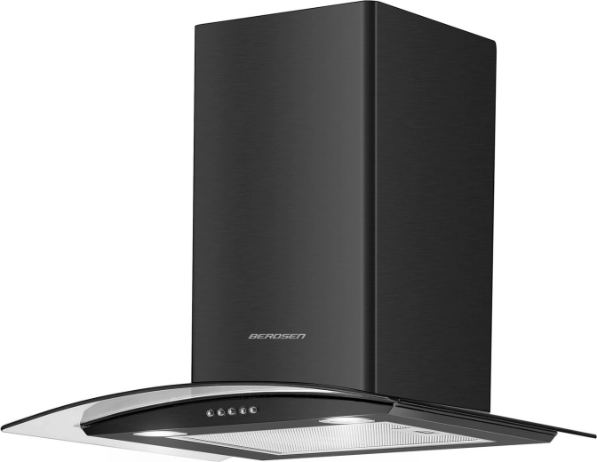 Elegantes Glasdesign und Edelstahl in schwarzer Ausführung