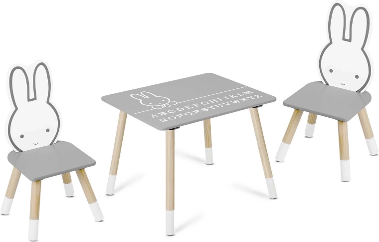 Table pour enfants avec 2 chaises Ricokids lapin