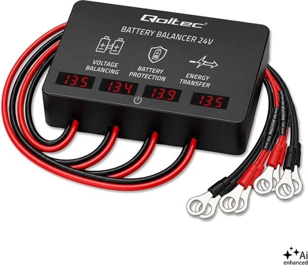 Spannungsbalancer 48 V für Akkus 4× 12 V 10 A mit LED-Display