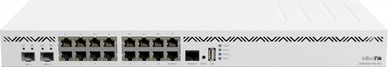 Routeur MikroTik CCR2004‑16G‑2S+ avec 16× Gigabit et 2× 10GbE SFP+