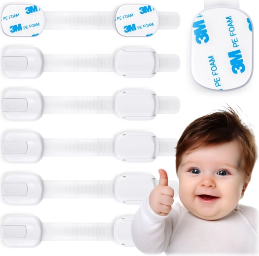 RICOKIDS Child Safety Cabinet Locks, 6 pcs, white