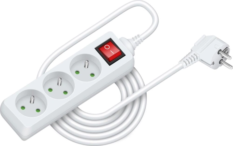 Rallonge électrique Retlux avec interrupteur, 3 prises, 3 m