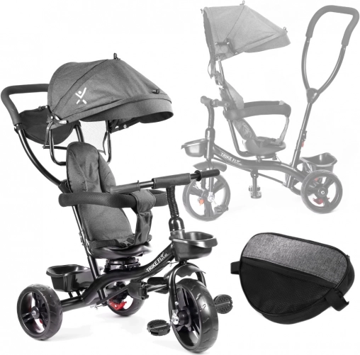 Tricycle Trike Fix Lite 3-in-1 with 360° rotating seat and freewheel – Gray