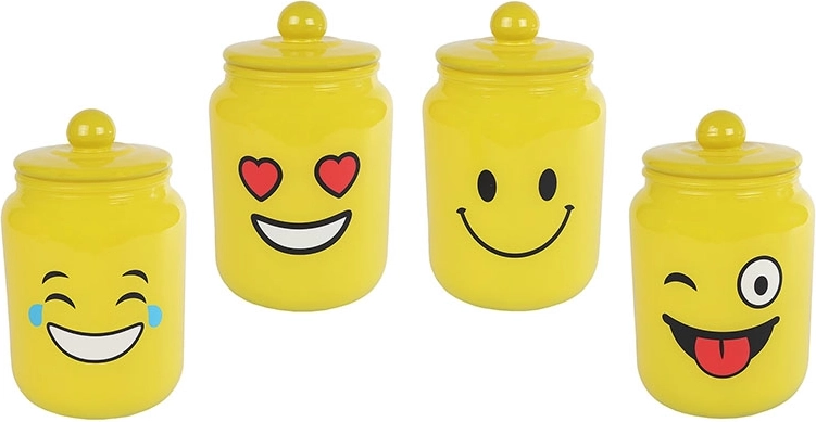 Glazen pot met smiley 22,5 × 13,5 × 13,5 cm