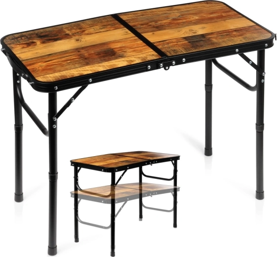 Vilde faltbarer Campingtisch 2-in-1 mit höhenverstellbar 80 × 40 cm