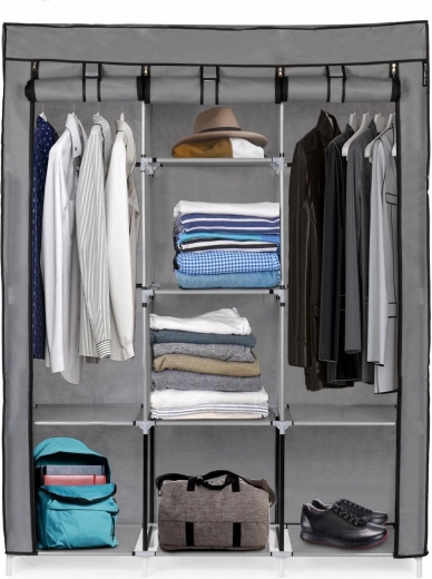 XXL folding fabric wardrobe with drawers