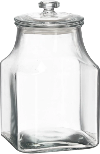 Quadratische Glasdose 3,3 l mit Glasdeckel