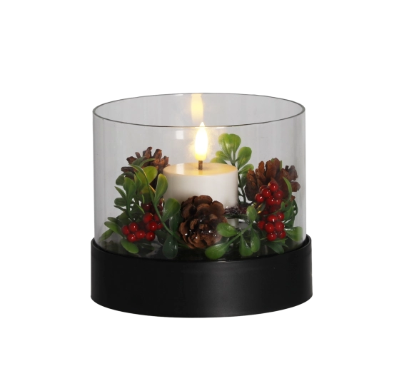Couvercle en verre avec base noire