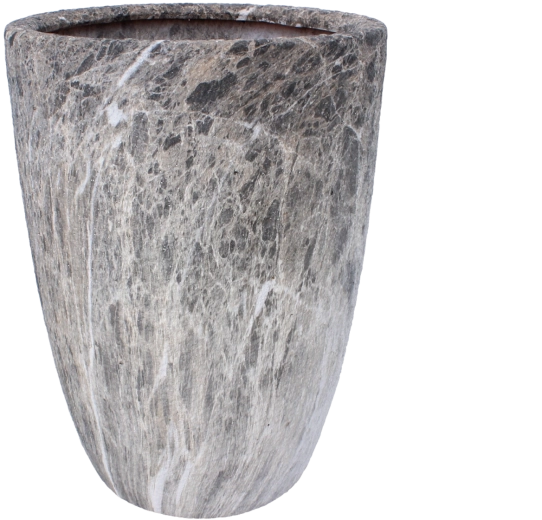 Cache-pot en céramique à effet marbre, carré, 42,5 cm