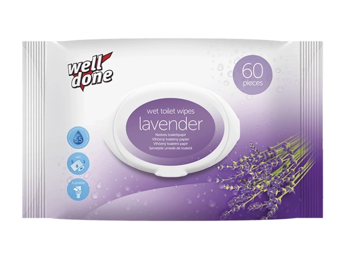 Well Done Lavender vochtig toiletpapier 60 stuks