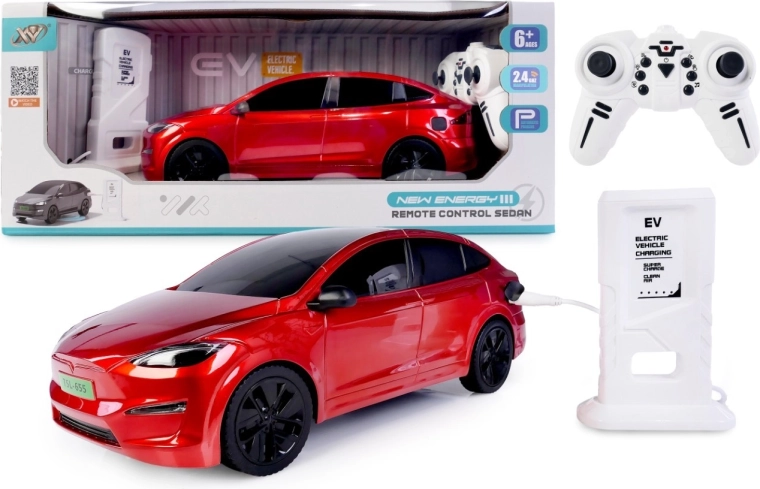 RC auto met laadstation – rood