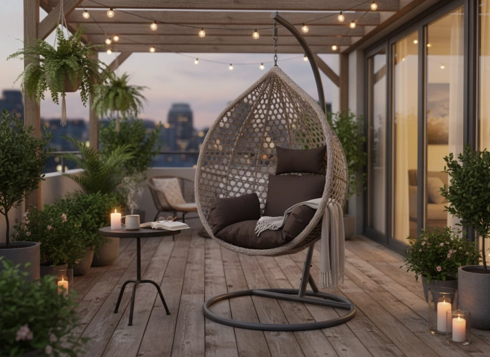 Stable metal stand for gentle swinging