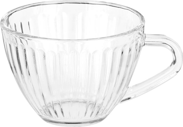 Geribbeld helder glas voor elegant serveren