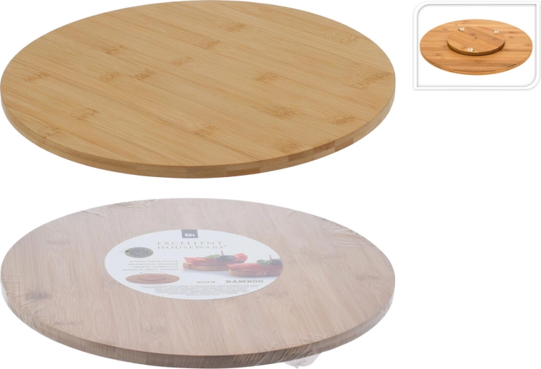 Draaibare bamboe serveerplank 35 cm
