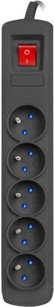 Multiprise parafoudre NATEC Bercy 400, 5 prises, 3 m, noire