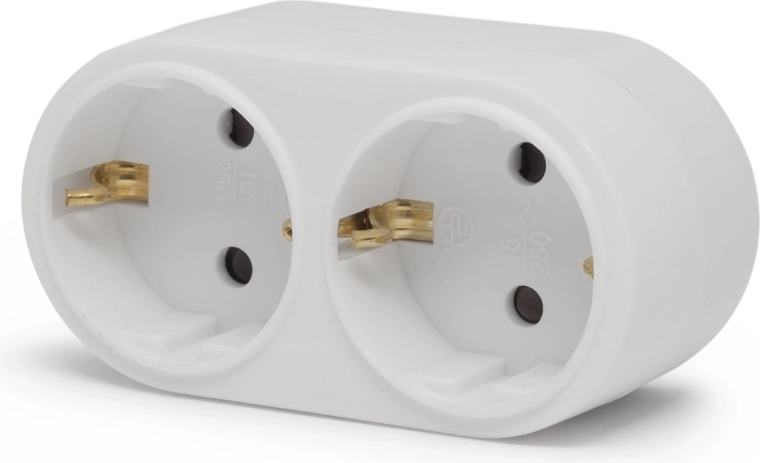 Verdeler met 2 Schuko-stopcontacten