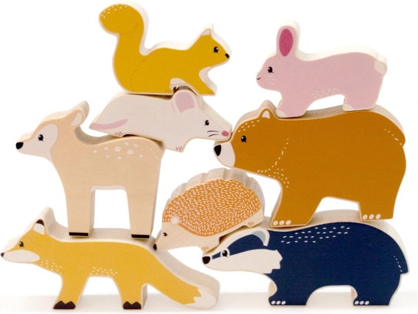 Set of Wooden Forest Animals