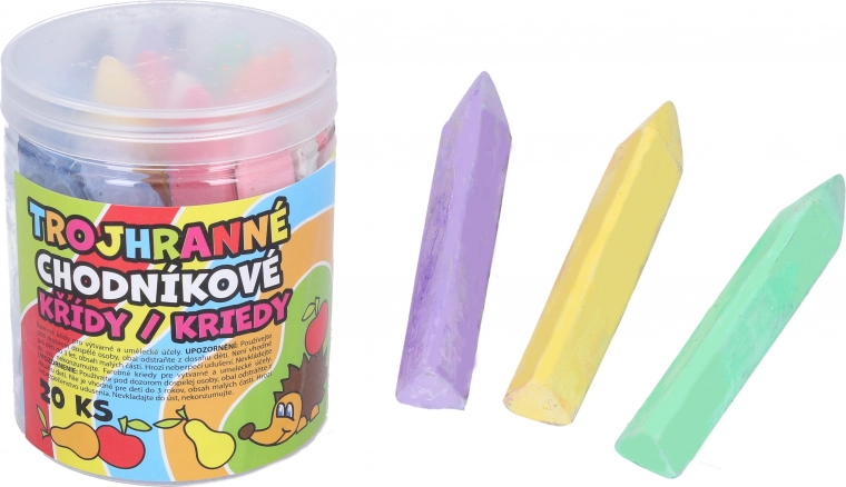 Colorful Triangular Sidewalk Chalks, 20 pcs