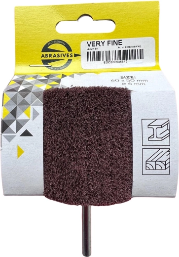Lamellen schuur- en polijstwiel op schacht VLIES BKA 80 × 50 × 6 mm – grof