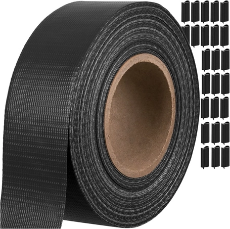 Bande occultante de jardin Gardlov couleur anthracite 4,75 cm × 35 m avec clips