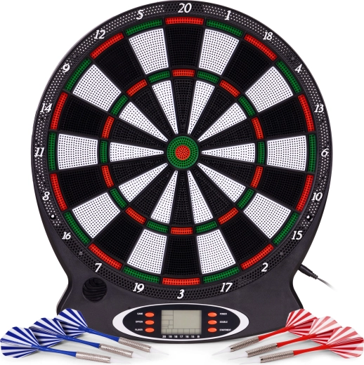 Electronic Dartboard with LCD, 38 cm, 18 games, set with 6 darts