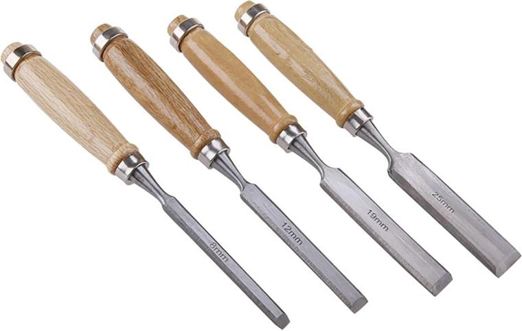 Set de ciseaux à bois avec manche en hêtre - 4 pièces