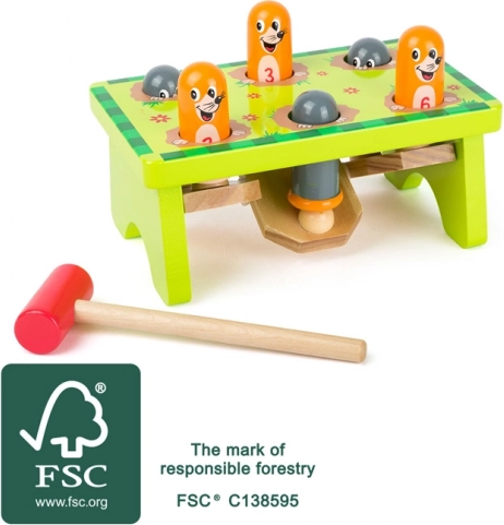 SMALL FOOT Whack-a-Mole from FSC Wood